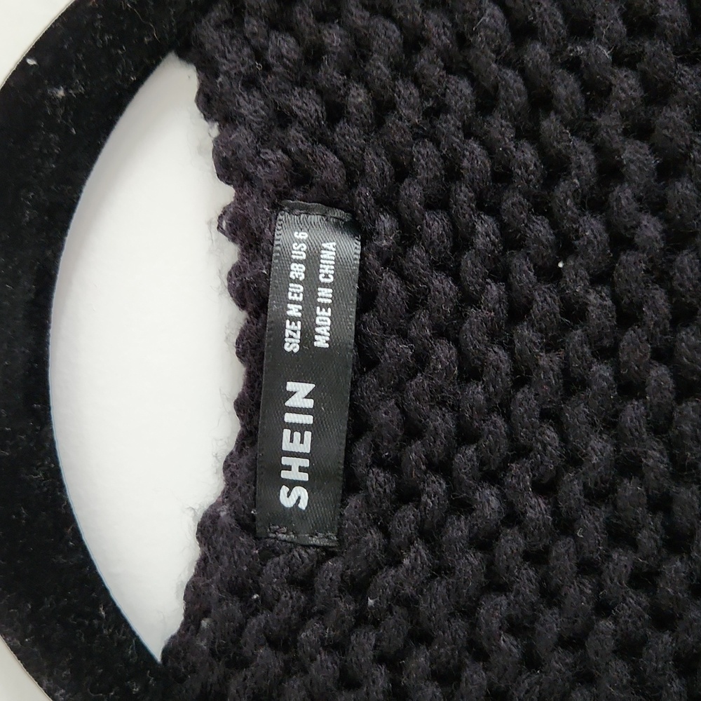 SHEIN Oversized Black Knit Open-front Cardigan, Size M - Picture 6 of 10
